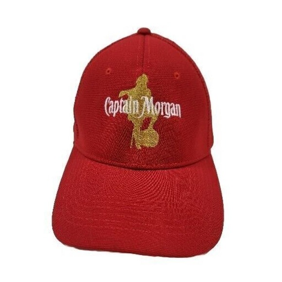 Captain Morgan Hat Cap Strap Back Red Gold Whiskey Casual Adjustable Mens - Picture 1 of 6